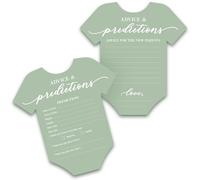 Baby Shower Advice & Prediction Cards - for 50 Guests - Green Onesie Double Sided Advice + Predictions Cards - Minimalist Gender Neutral Baby Shower Decorations & Games for Boys & Girls - (Set of 50)