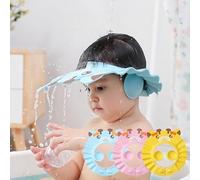 Baby Shower Cap, Adjustable Kids Shampoo Cap, Baby Bath Hair Washing Shampoo Shield Visor Hat Bathing Waterproof Cap Eye Ear Protection for Toddler Children（Pink, Blue, Yellow）