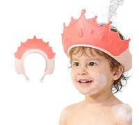 Baby Shower Cap for Kids, Gem Crown Design- Adjustable Bath Hat, Water Cover to Protect Baby's Eyes and Ears, Suitable for kids Girls, Boys (Pink)
