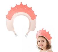 Baby Shower Cap for Kids Shower Cap Shield, Adjustable Hair Washing Aids for Kids, Cute Crown Shape Baby Hair Washing Shield for Eyes, Ears and Face, Makes the Bath More Fun(Pink)