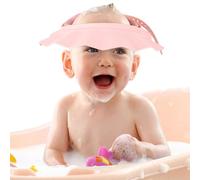 Baby Shower Cap, Shampoo Cap for Kids Adjustable Baby Hair Washing Shield Bath Visor Face Shield for Toddler Baby Kids Children, 6 Months-12 Years old (Pink)