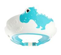 Baby Shower Cap Shampoo Cap for Kids Baby Hair Washing Shield Adjustable Bath Visor Face Shield for Toddler Kids Boys Girls Shower Hat to Stop Water in Eyes Dinosaur Blue