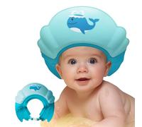 Baby Shower Cap Shield, Shower Cap for Kids, Visor Hat for Eye and Ear Protection for 0-9 Years Old Children,Cute whale shape Makes the Baby Bath More Fun (Blue)