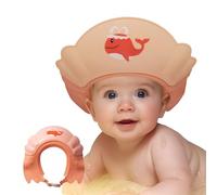 Baby Shower Cap Shield, Shower Cap for Kids, Visor Hat for Eye and Ear Protection for 0-9 Years Old Children,Cute whale shape Makes the Baby Bath More Fun (Orange)