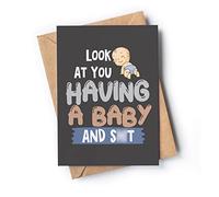 Baby Shower Card - New Baby Card- Baby Girl Card - Baby Boy Card - Congratulations Baby Card - Funny Baby Announcement - Leaving to Have a Baby Card - Maternity Leave Card - Parents to Be Card