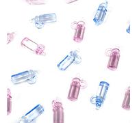 Baby Shower Charms: Blue & Pink Milk Bottle Design (80)