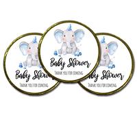 Baby Shower Chocolate Favours | Milk Chocolate Coin | 10 x Chocolate Coins | Favour Bag box Filler | Elephant | Baby Boy Blue |
