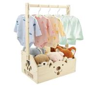 Baby Shower Closet Basket | Wooden Baby Crate Closet for Shower - Child Safety Bath Organizer Supplies for Nursery Apartment Bathroom Bedroom Businesses Rental