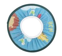 Baby Shower, Cloth Elastic Kids Hat with Cartoon Pattern, Bright Color, for Bathing, Shampooing, Sunshade, Hair Cutting (Blue Lion Style)