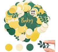 Baby Shower Confetti, 100PCS Champaign Gold Ivory Sage Green Theme Party Birthday Party Baby Shower Table Decorations Scatter Sprinkle Confetti