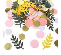 Baby Shower Confetti 200 Pcs Sage Green Gold Pink Round Dots Confetti Greenery Eucalyptus Scatter Birthday Decorations Pink Gold Round Dots Table Decor For Women Bridal Shower Wedding Party