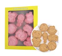 Baby Shower Cookie Cutter Set,8PCS Plastic 3D Cookie Stamps for Kids,Cartoon Biscuit Cutters for Baking,DIY Fondant Pastry Cake Decoration