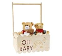 Baby Shower Crate,Wooden Crates With Handle | Toy Chests Organizers for Clothing Display Daughter Son Boys Girls Home Decor