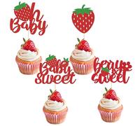 Baby Shower Cupcake Toppers Girl - 36 Pcs Oh Baby Cupcake Topper Strawberry Shortcake Cake Topper Picks Girls Theme Party Cupcake Decorations For Anniversaries Weddings Kids Birthday Party Supplies