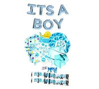 Baby Shower Decoration Boys Balloons 17 Pieces Its A Boy Letter Banner Celebration Foil Banners Gender Reveal Party Blue