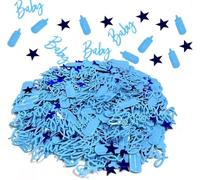 Baby Shower Decorations, Blue Confetti, Baby Shower Decorations Boy - RETWOT 15g Blue "It's a Boy" Glitter Confetti with Feeding Bottle & Star Shapes for Gender Reveal Party Table Scatter