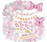 Baby Shower Decorations for Girls - It's A Girl Banner, Photo Props, Pink Balloons, Mummy To Be Sash