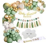 Baby Shower Decorations Neutral, Giraffe Sage Green Baby Shower Balloons Girls Boys Baby Gender Reveal Decorations Set, Baby-Shower Decorations Balloons with Banner Bunting Foil Balloon,Style 2