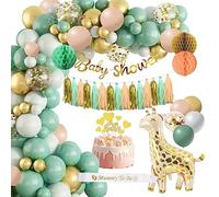 Baby Shower Decorations,Sage Green Baby Shower Balloons,Baby Shower Banner, Mummy to be Sash for Gender Reveal Party Decorations