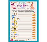 Baby shower emoji pictionary : engaging 50 fun and easy memorable game cards - perfect for baby shower entertainment