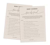 Baby Shower Family Feud Game - Pack of 30 Game Cards 1 Answer Key, Baby Shower Game for Boy & Girl, Gender Neutral Baby Shower Decorations, Baby Feud Game Supplies-07B-Light Brown