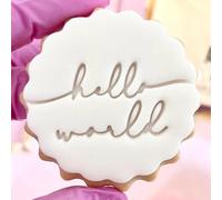 Baby Shower Fondant Stamp Embosser Biscuits Cookies fits m&s Biscuits Baby Girl or boy Hello World Decoration Marks and Spencers Free Matching Cutter