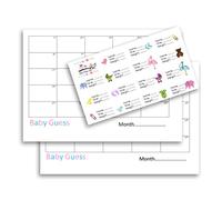 Baby Shower Game IDEA Guess Due Date Weight Name PREDICTIONS Sticker Quiz Calendar