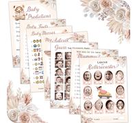 Baby Shower Games (7 Fun Games for 12 Guests), Baby Predictions, Guess The Celebrity, Labour or Rollercoaster, Baby Movie Emoji Game and More, Teddy Bear Gender Neutral Styles (Boho Beige)
