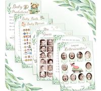 Baby Shower Games (7 Fun Games for 12 Guests), Baby Predictions, Guess The Celebrity, Labour or Rollercoaster, Baby Movie Emoji Game and More, Teddy Bear Gender Neutral Styles (Botanical Green)
