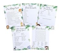 Baby Shower Games Cards, Jungle Eucalyptus Theme, Unisex Party Activities F4-XLYXK