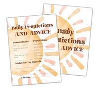 Baby Shower Games For Boy, Boho Sun Baby Predictions and Advice Baby Shower Game, Sunshine Here Comes The Son Gender Reveal Games, Set of 25 Cards(Bohosun006)