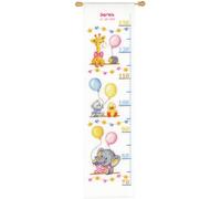 Baby Shower Growth Chart Cross Stitch Kit 18x70cm Nursery Wall Hanging Vervaco