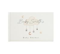Baby Shower Guest Book and Sign Set Nursery Cloud Star Mobile Cot Design, 23 x 17.5 cm, 80 Pages, Personalised (Guest Book: Boxed)