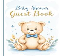 Baby Shower Guest Book for Boys: A Keepsake Memory Book with Gift Log & Wishes for Baby Boy - Blue Watercolor Teddy Bear Design