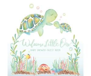 Baby Shower Guest Book: Sea Turtle Guestbook Keepsake with Wishes & Advice + Gift Log | Under The Sea Ocean Theme | Mom and Baby Hatchling | SeaFoam Mint Coral