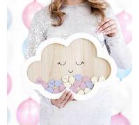 Baby Shower Guest Book | Wooden Cloud Frame Christening Keepsake Gift
