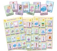 Baby Shower Loteria Fiesta Bilingual Game - Mexican Bingo in English and Spanish, for Up to 30 Players