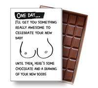 Baby Shower New Baby Gift Funny Present for New-born Baby Boy Girl Silly Birth Card Congratulations to New Mum Mother 100 Gram Boxed Chocolate Greetings for Son or Daughter OD104