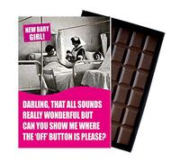 Baby Shower New Baby Gift Funny Present for New-born Baby Girl Silly Birth Card Congratulations to New Mum Mother 100 Gram Oncocoa Boxed Chocolate Greetings for Daughter CDL146