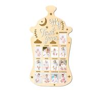 Baby Shower Photo Display Board | Toddler Growth Photo Frame | Cute Wooden Picture Frame for First Birthday Adoption Day Celebration Foster Families Travel Memory Preservation