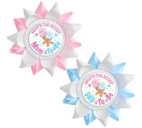 Baby Shower Pins - Ice Cream Themed 'What's the Scoop' for Mom & Dad to Be | Pink & Blue Gender Reveal Party Decor