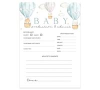 Baby Shower Prediction and Advice Cards, Hot Air Balloon Design, A5 Size, Pack of 15, Blue and White