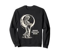 Baby Shower Pregnant Skeleton Miracles Begin Sweatshirt