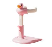 Baby Shower Rack Height Width Adjustable Anti-Slip Base Baby Bath Rack Duck Design Portable Toddler Bath Stand (Pink)
