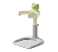 Baby Shower Rack Height Width Adjustable Anti-Slip Base Baby Bath Rack Duck Design Portable Toddler Bath Stand (Gray + Green)