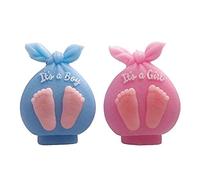 Baby Shower Silicone Candle Mold ,3D Baby Foot Silicone Soap Mold Fondant Cake Decorating Candy Chocolate Mould (Boy&Girl)