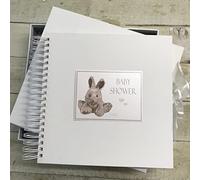 Baby Shower - Silver Bunny - Card & Memories Book - by WHITE COTTON CARDS (BSSB10)