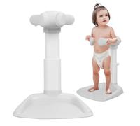 Baby Shower Stand, Baby Bath Support, Shower Standing Support with Adjustable Height and Armrest, Bath Stand with Anti-Skip and Showers Head Holder, Bath Essentials for Infants