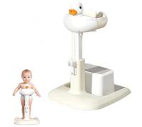 Baby Shower Stand with Support Stool, Adjustable Baby Bathtub with Stand Bath Shower Standing Support Free Standing with Non-Slip Base and Anti-Pinch Design for 6-36 Month Olds