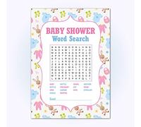 Baby Shower WORD SEARCH Game, Pack of 16, Multi Coloured, Boys / Girls
